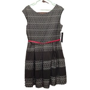 Fit N Flare Dress Black White Lace Party Cocktail Dress Size 14